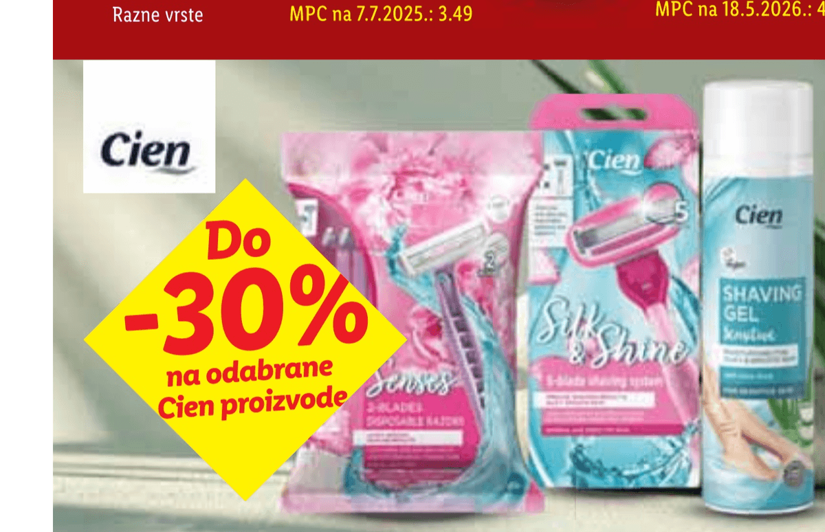 Odabrani Cien proizvodi - Akcija u trgovini Lidl