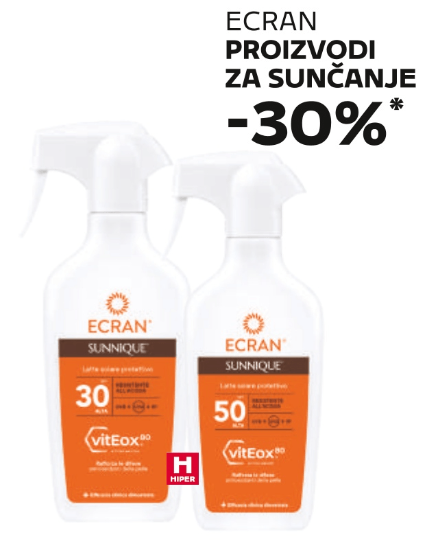 Ecran proizvodi za sunčanje - Akcija u trgovini Tommy