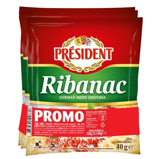 Sir Ribanac Président 3 x 40 g - Akcija u trgovini Spar