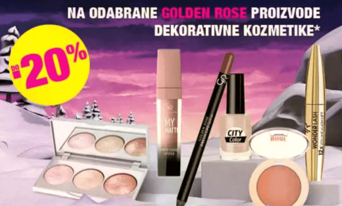 Odabrani Golden Rose proizvodi dekorativne kozmetike - Akcija u trgovini Bipa