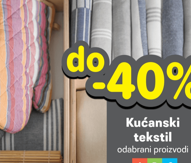 Odabrani kućanski tekstil - Akcija u trgovini Plodine