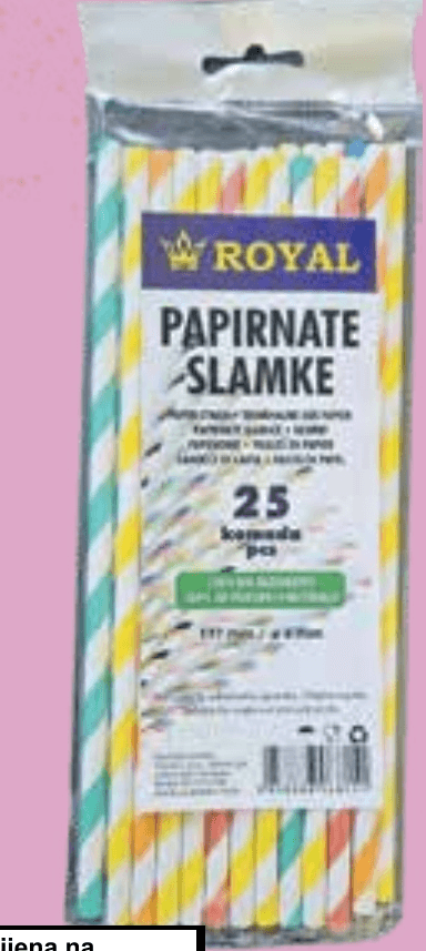 Slamka papirnata Ø 6 mm 25 kom/pak Royal - Akcija u trgovini KTC