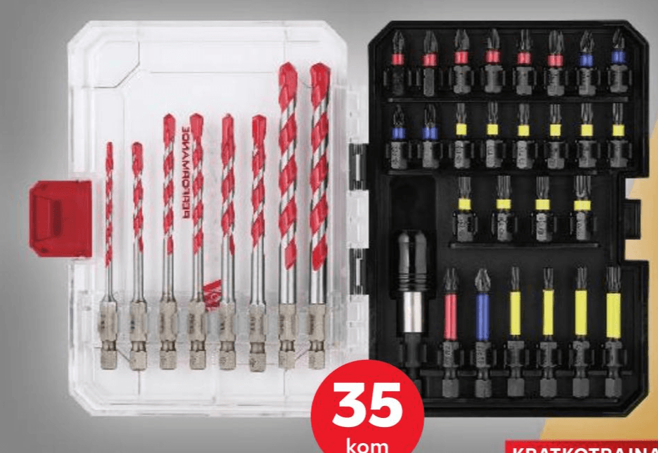 Set svrdla i bitova 35 kom PARKSIDE PERFORMANCE Akcija u trgovini Kaufland
