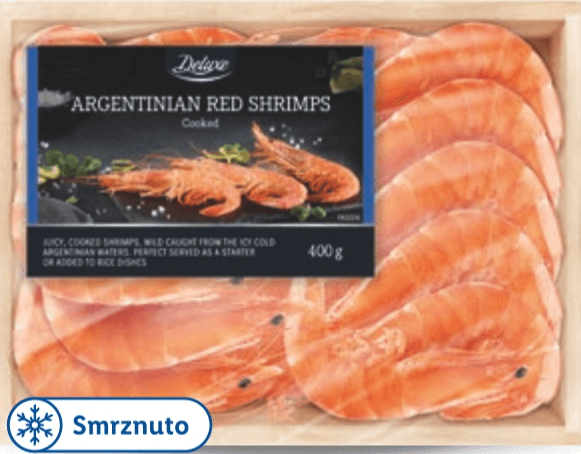 Argentinske crvene kozice 400 g - Akcija u trgovini Lidl