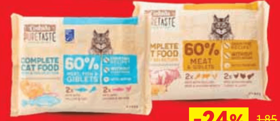 Coshida Pure Taste Hrana za mačke 4 x 85 g - Akcija u trgovini Lidl