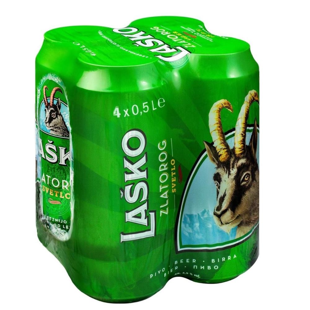 LAŠKO ZLATOROG Svijetlo pivo 4x 0,5 l - Akcija u trgovini Plodine