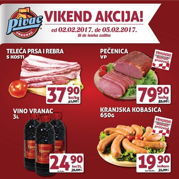 Vikend kobasica Pivac 700 g - Akcija u trgovini KTC