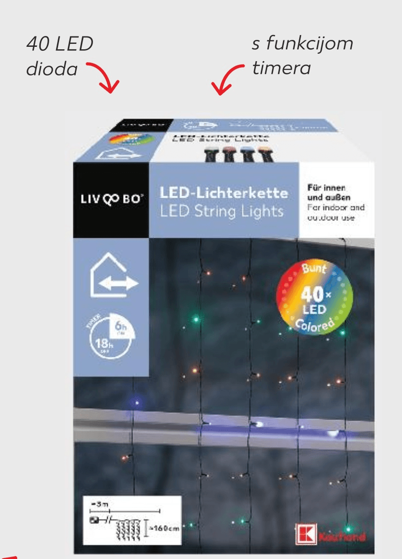 Žaruljice cca. 3 m LIV QO BO - Akcija u trgovini Kaufland