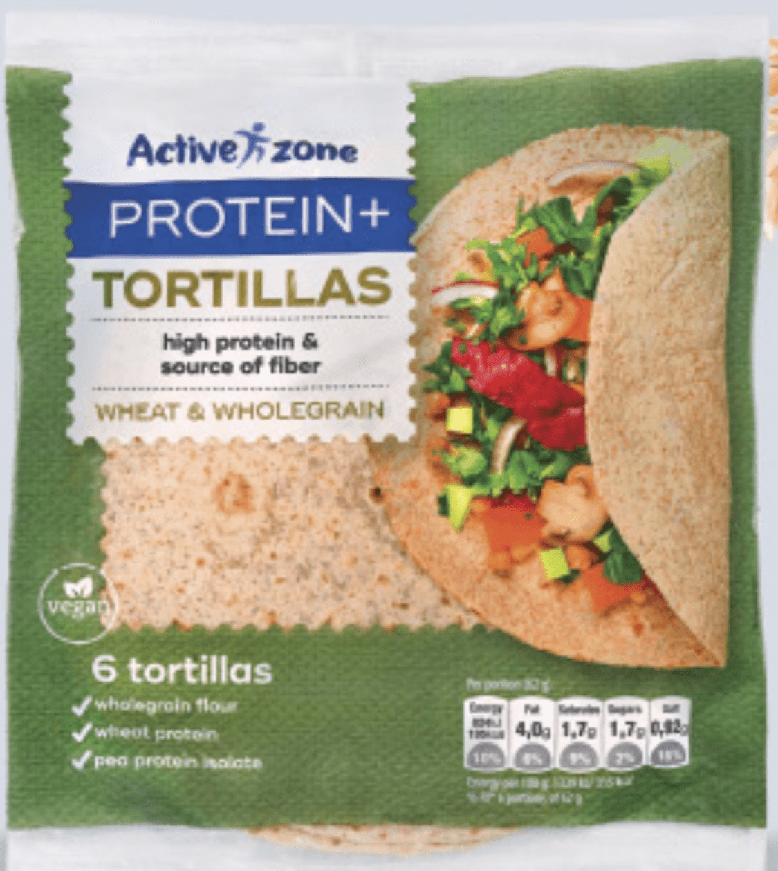 Active Zone Protein+ Tortillas 6 tortillas, 370g - Akcija u trgovini Konzum