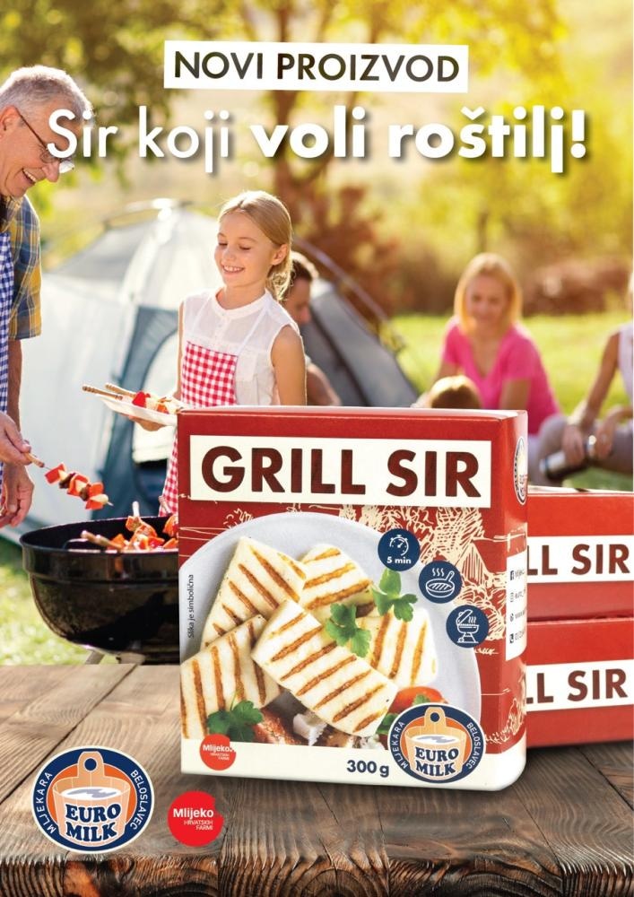 EURO MILK Polutvrdi sir GRILL SIR 300 g - Akcija u trgovini Kaufland