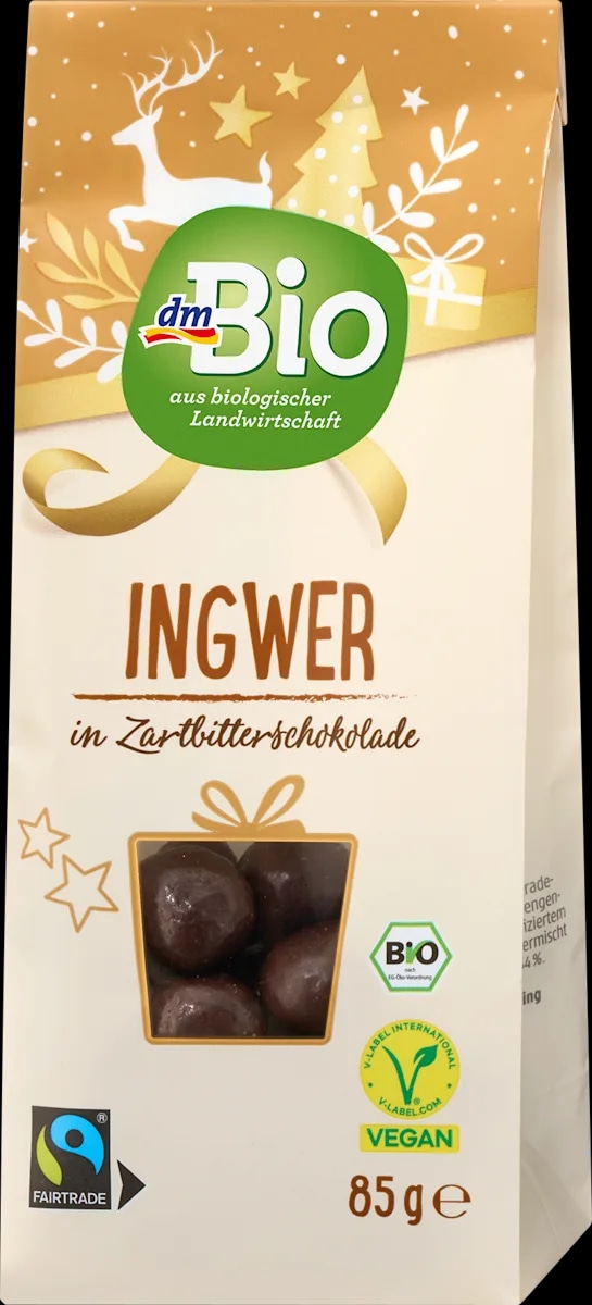 dmBio đumbir u tamnoj čokoladi 85 g - Akcija u trgovini Dm