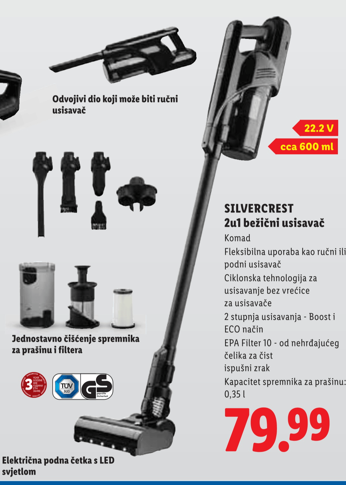 SILVERCREST 2u1 bežični usisavač - Akcija u trgovini Lidl