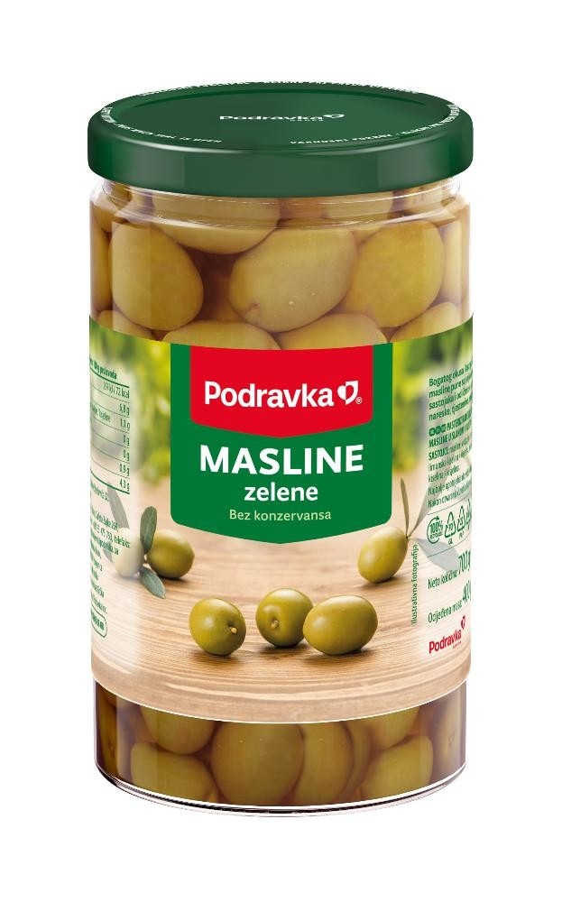 Masline 350 - 700 g Podravka Akcija u trgovini Plodine