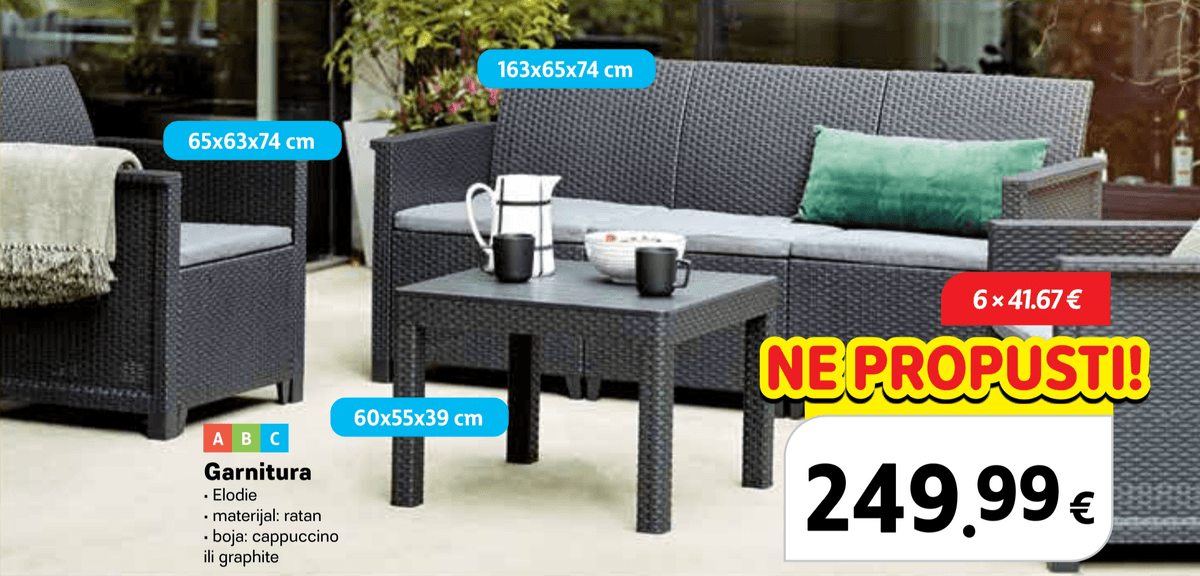 Garnitura Elodie - Akcija u trgovini Plodine