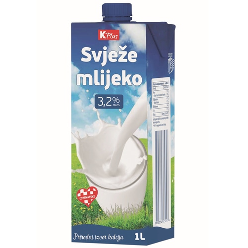 K Plus svježe mlijeko 1L - Akcija u trgovini Konzum