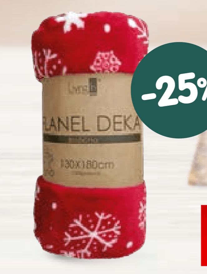 Božićna flanel deka 1 kom - Akcija u trgovini Interspar