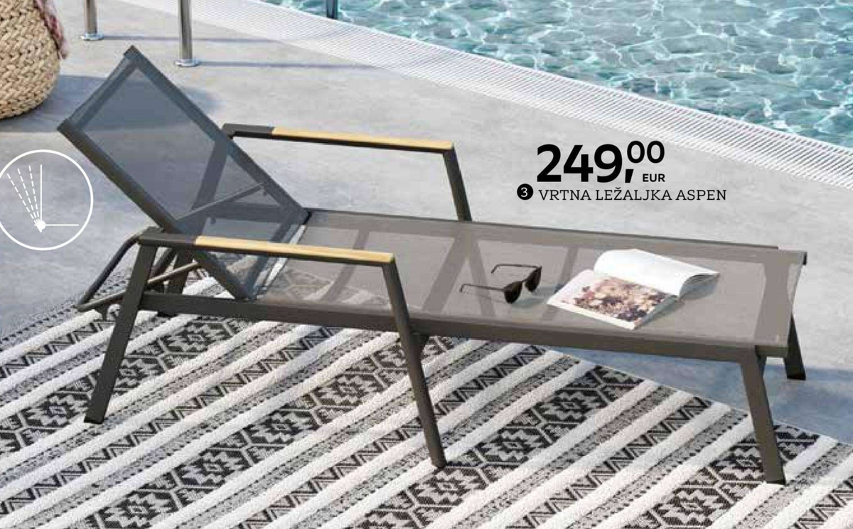 Vrtna ležaljka Aspen - Akcija u trgovini Lesnina