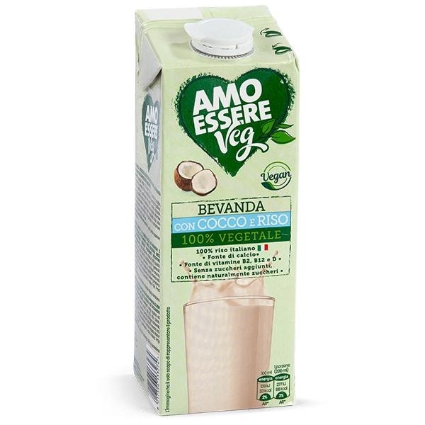 Amo Essere Veg napitak na bazi kokosa i riže 1 l Akcija u trgovini Eurospin