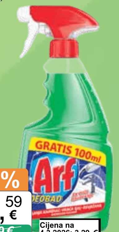 Arf sredstvo za čišćenje kupaonice 750 ml - Akcija u trgovini KTC