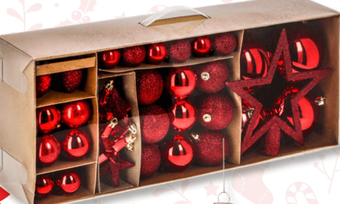 Set ukrasa za božićno drvce 75 kom. - Akcija u trgovini Bauhaus