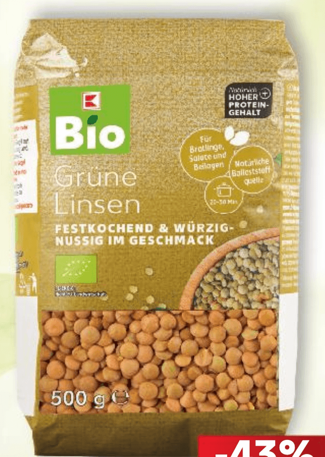 Bio Zelena leća 500 g - Akcija u trgovini Kaufland