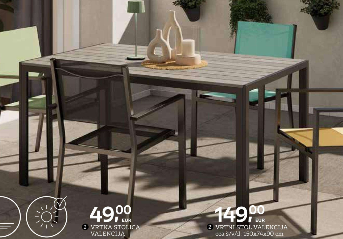 Vrtni stol Valencija Ambia Garden - Akcija u trgovini Lesnina