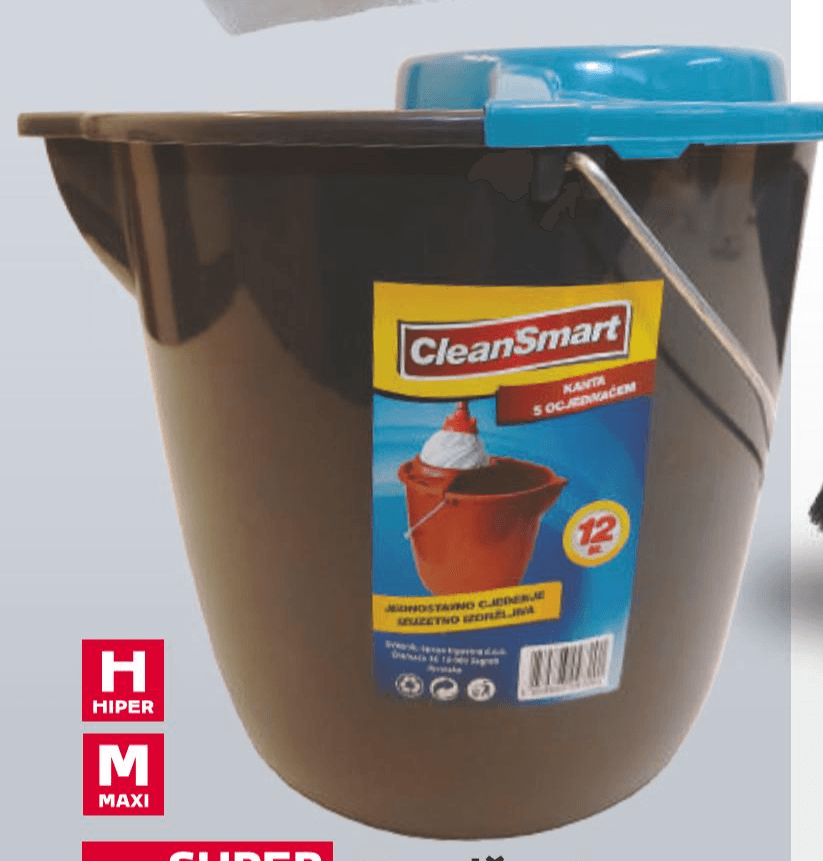 Plastična kanta s ocjeđivačem 1 kom CleanSmart - Akcija u trgovini Tommy