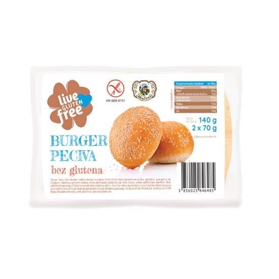 Live Gluten Free pecivo hamburger 140 g Akcija u trgovini Plodine