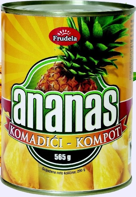 Frudela Kompot ananas komadići 565 g - Akcija u trgovini NTL