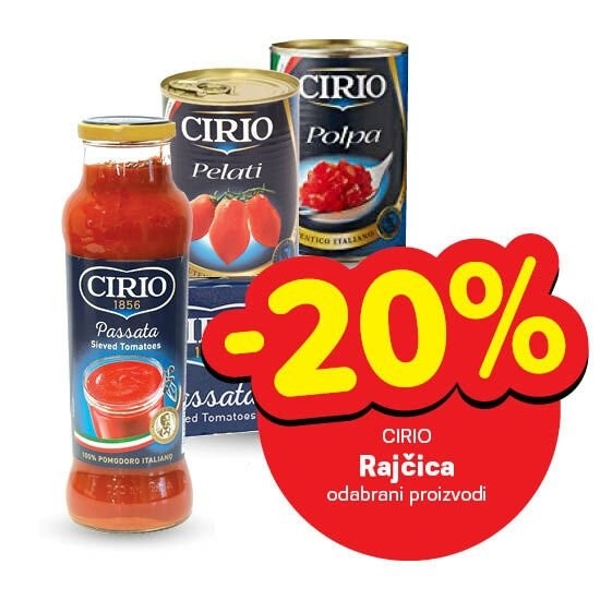 Cirio rajčica 250 - 700 g Akcija u trgovini Plodine