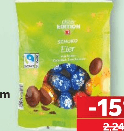 Vrećica s čokoladnim uskrsnim jajima 150 g - Akcija u trgovini Kaufland