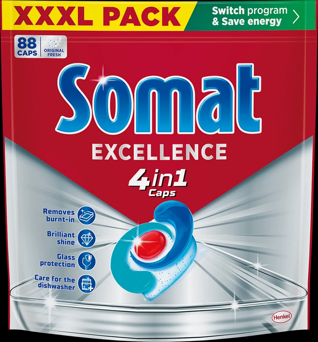 Somat tablete ili gel za strojno pranje suđa Excellence 4in1 88 kom ili 3x 684 ml Akcija u trgovini Plodine