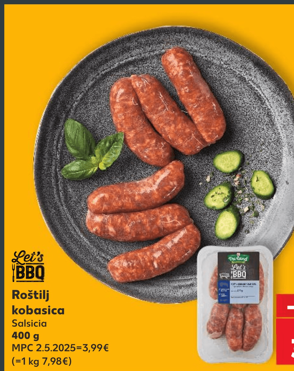 Roštilj kobasica 400 g Let's BBQ - Akcija u trgovini Kaufland