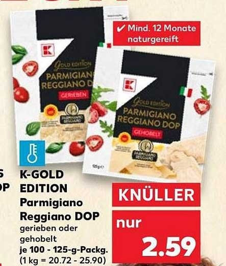 Parmigiano Reggiano DOP ribani 100 g Gold Edition Akcija u trgovini Kaufland