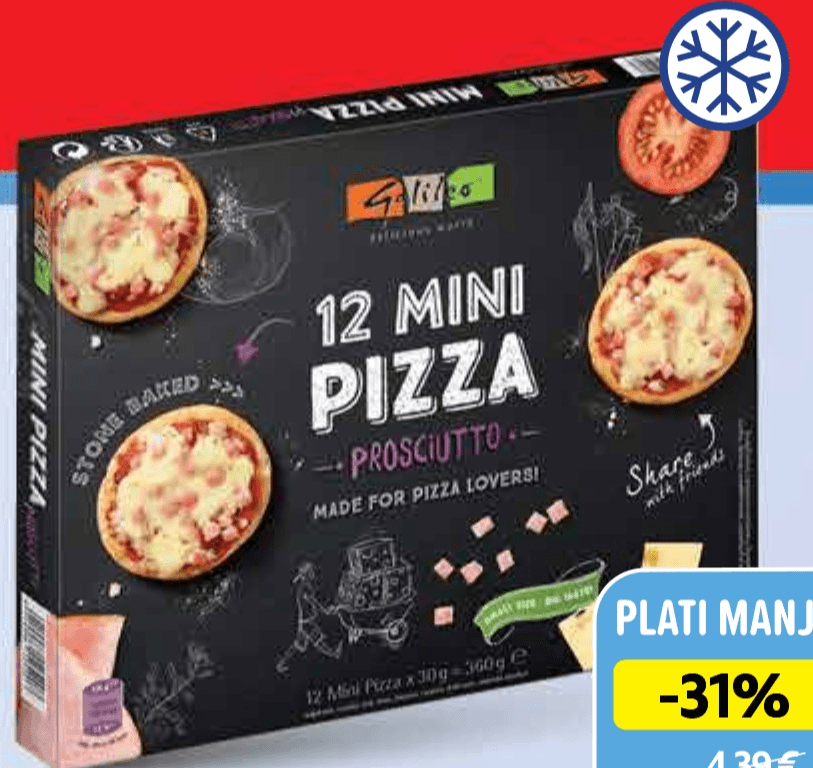Galileo Mini pizza 12x 30 g - Akcija u trgovini Plodine