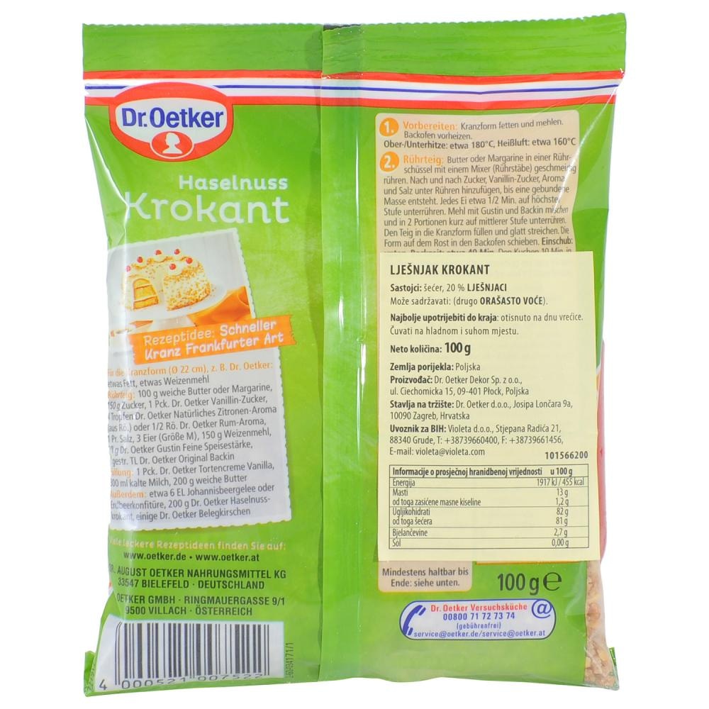Dr. Oetker Lješnjaci Krokant 100g - Akcija u trgovini Konzum