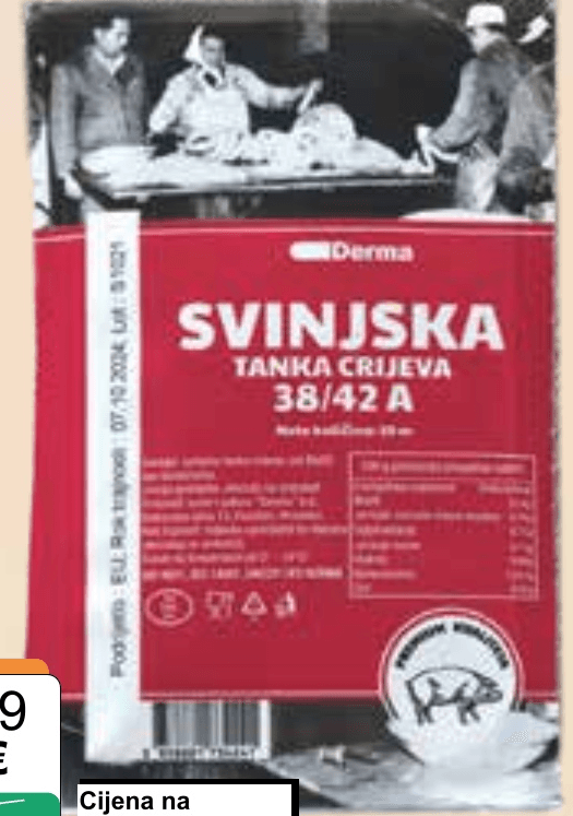 Svinjska soljena crijeva 10 m Derma - Akcija u trgovini KTC