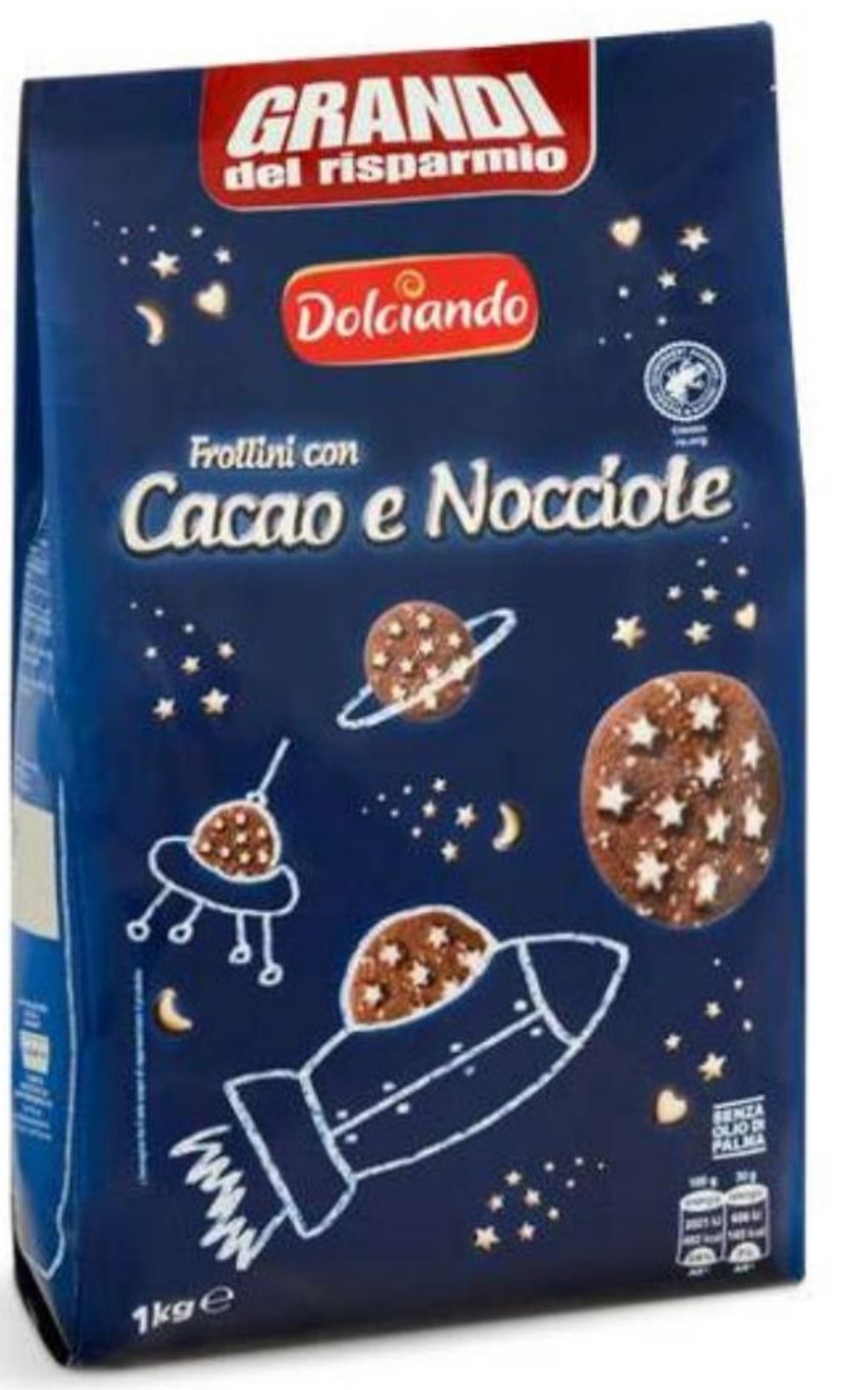 Keks Frollini Kakao/Lješnjak 1 kg Dolciando - Akcija u trgovini Eurospin