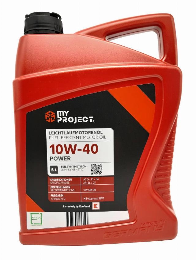 MyProject Motorno ulje 10W-40 Power 5 L - Akcija u trgovini Kaufland