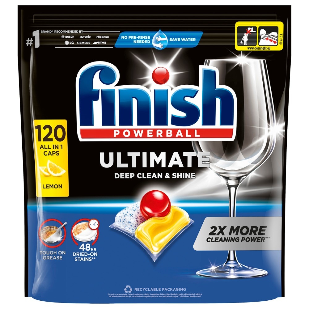 Finish Ultimate kapsule za strojno pranje posuđa, limun 120/1 - Akcija u trgovini Metro