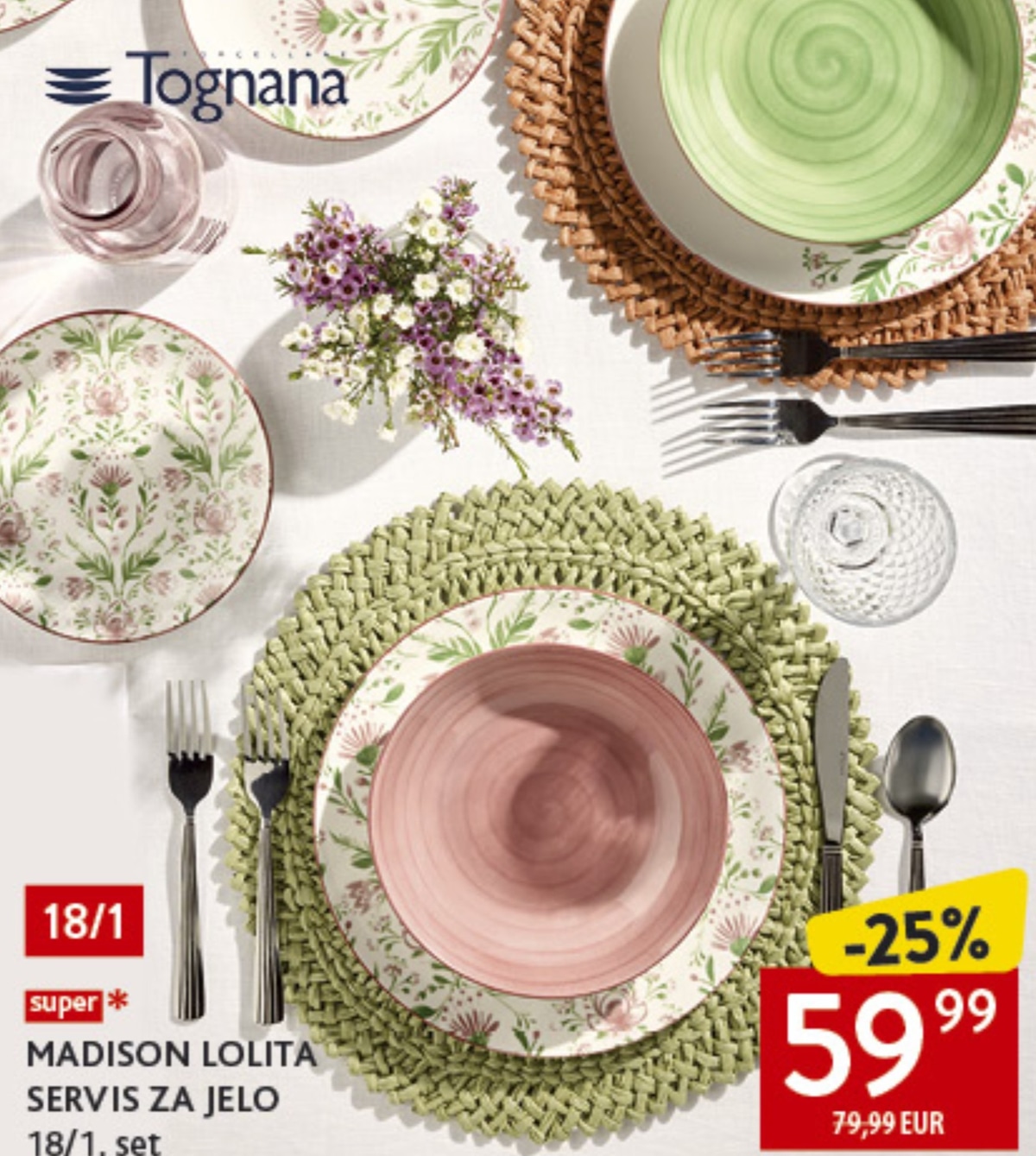 Tognana Madison Lolita servis za jelo 18/1, set - Akcija u trgovini Konzum