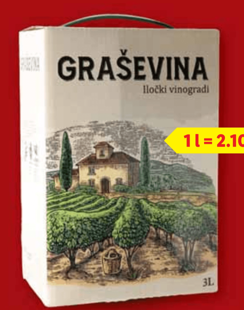Graševina Iločki vinogradi 3 L - Akcija u trgovini Lidl