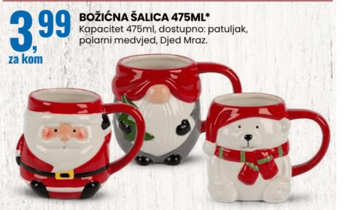 Božićna šalica 475ml Sistema Casa - Akcija u trgovini Eurospin