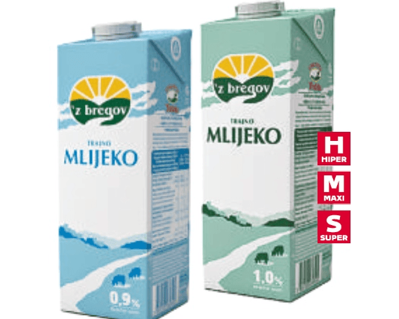 'z bregov, Vindija Trajno mlijeko 1 L - Akcija u trgovini Tommy
