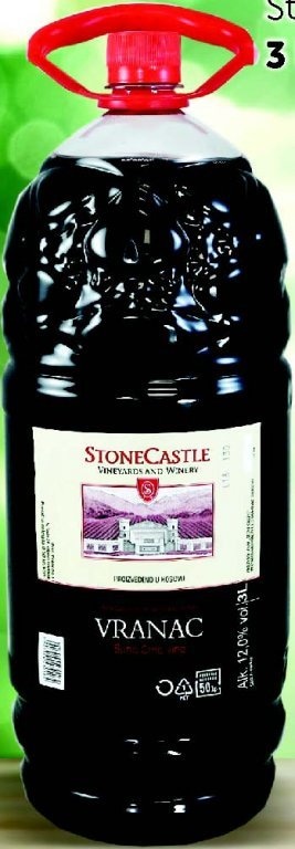 Vino Stone Castle Vranac 3 l Akcija u trgovini Boso