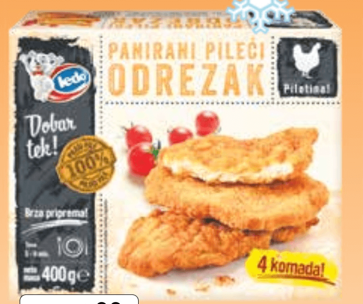 Panirani pileći odrezak Ledo 400 g - Akcija u trgovini KTC