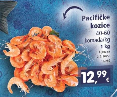 Pacifičke kozice 40 - 60 komada / kg - Akcija u trgovini Interspar