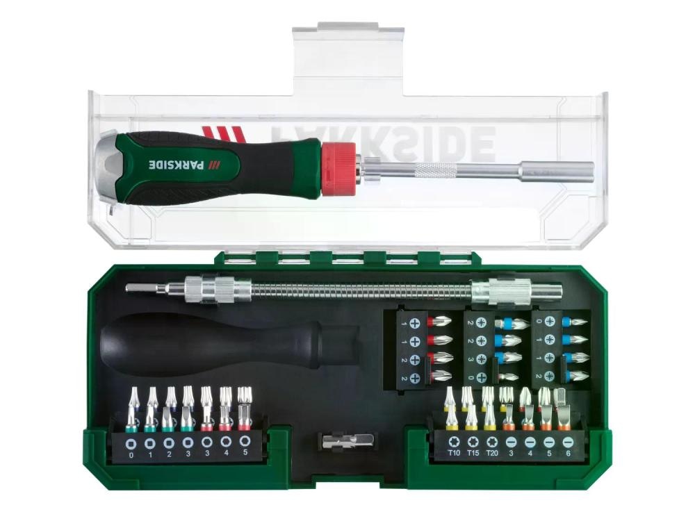 Parkside® Odvijač s račnom i bitovi 43 dijela - Akcija u trgovini Lidl