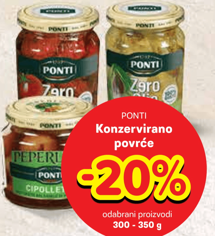 Konzervirano povrće 300 - 350 g Ponti - Akcija u trgovini Plodine