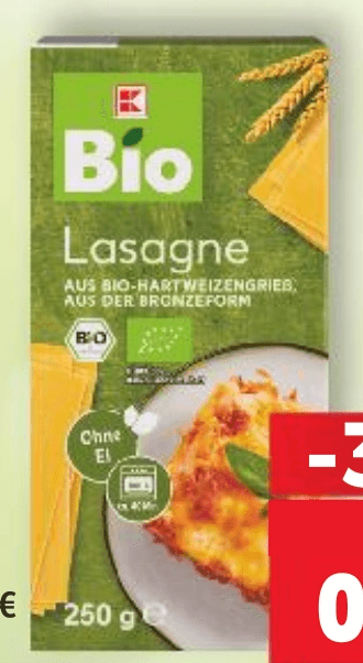 Bio Kore za lazanje 250 g - Akcija u trgovini Kaufland